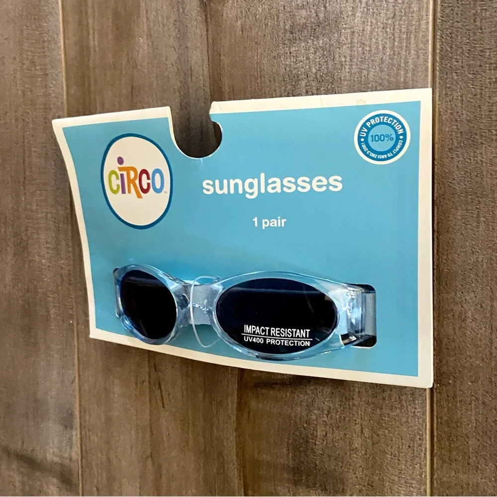 Circo Baby Toddler Sunglasses in Blue w/Flexible Adjustable Band UV Protecting